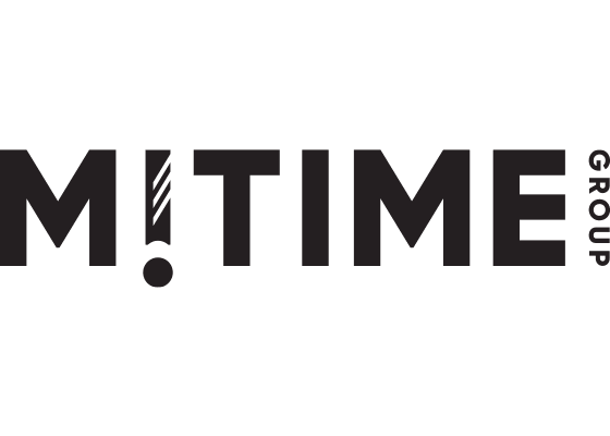 MiTime Logo-560x400 - The Run Port Stephens MITIME Group logo in dark gray on a black background.